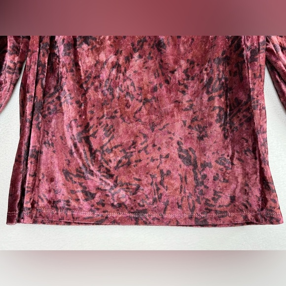 EUC Free People Go Get Em Crushed Velvet Mauve Balloon Sleeve Top Women’s Small - Picture 4 of 8